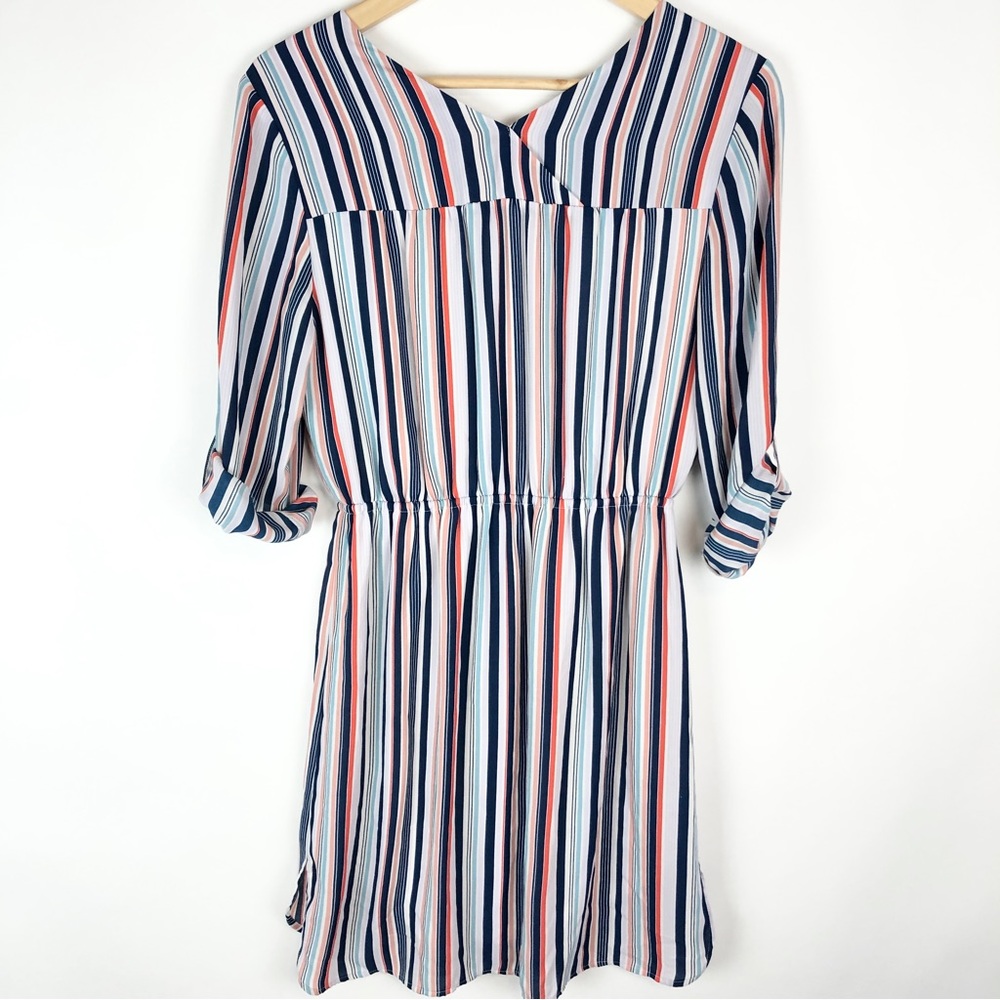Dr2 Long Sleeve Button Down Vertical Striped Dress - image 3